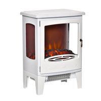 homcom chimenea electrica 900w1800w con ventanas 39x26x548 cm blanco