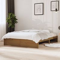 vidaxl estructura cama sin colchon madera maciza marron miel 140x190cm