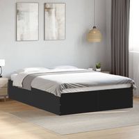 vidaxl estructura de cama madera de ingenieria negra 140x200 cm