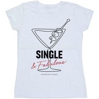 sex and the city camiseta manga larga single and fabulous para mujer