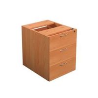 655 fixed pedestal 3 drawers beech