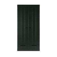 armario de pino 2 puertas 2 cajones - negro