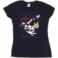 dessins animes camiseta manga larga girls play football para mujer