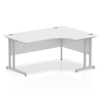 impulse cantilever 1600 right hand crescent desk white - i