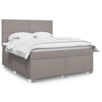 vidaxl cama box spring con colchon tela gris taupe 180x200 cm