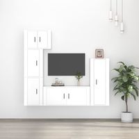 vidaxl set de muebles de tv 5 pzas madera contrachapada blanco brillo