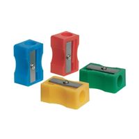 q-connect plastic pencil sharpener single hole assorted pk 10- kf76992