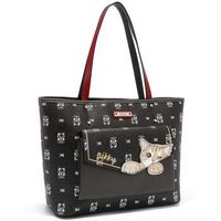 nikky by nicole lee bolso de mano tote nikky finds meow negro para mujer