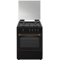 vitrokitchen ru6060b cocina de gas butano 4 zonas  horno antracita