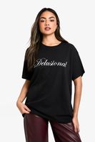 camiseta oversize con estampado delirante negro