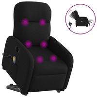 vidaxl sillon de masaje electrico reclinable elevable tela negro