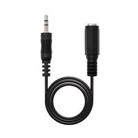 cable audio jack-35m a jack-35h nanocable 5m macho-hembra negro