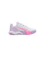 zapatillas de padel puma nova elite blanco  lila mujer