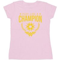 dc comics camiseta manga larga play like a champion para mujer