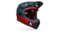 casco bell super dh spherical mips con correa de barbilla desmontable azul   rojo carmesi 2021