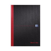 black n red plain casebound hardback notebook a4 5 pack