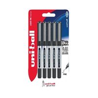 uni-ball ub-150 eye rollerball pen fine black 5 pack 153544322