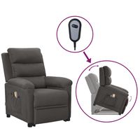 vidaxl sillon de masaje elevable tela gris oscuro