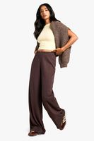 pantalon petite de canale y pernera ancha brown