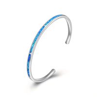 1pc pulsera abierta de opalo azul de playa de hawai para hombres