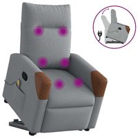 vidaxl sillon de masaje reclinable de pie de tela gris claro