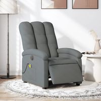 vidaxl sillon reclinable de masaje electrico tela gris oscuro