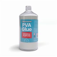 classmaster white washable red label pva glue 1l bottle screw cap