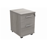 mobile under desk office storage unit 2 drawers alaskan grey oak