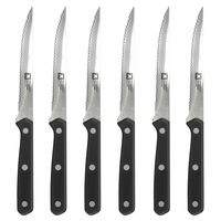 estuche de 6 cuchillos carne  negro