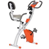 homcom bicicleta estatica plegable 2 en 1 naranja