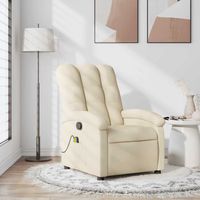 vidaxl sillon de masaje reclinable de tela crema