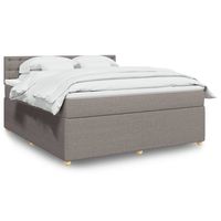 vidaxl cama box spring con colchon tela gris taupe 180x200 cm