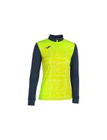 sudadera running joma elite viii mujernina marino amarillo fluor