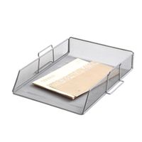 q-connect stackable letter tray silver