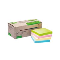 q-connect recycled notes 76x76mm pastel rainbow pack of 12 kf17324