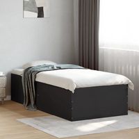 vidaxl estructura de cama madera de ingenieria negra 90x200 cm