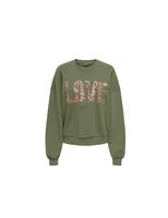 sudadera only onlkatya ls love loden green mujer