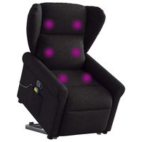 vidaxl sillon reclinable de masaje elevable tela negro