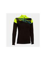 sudadera de futbol joma elite x negro amarillo fluor nina