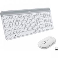 logitech mk470 slim combo teclado  raton inalambricos blanco