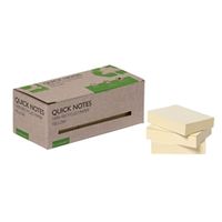 q-connect recycled notes 38x51mm yellow pack of 12 kf17323