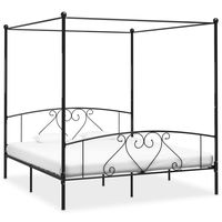 vidaxl estructura cama con dosel sin colchon metal negro 200x200 cm