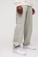 pantalon cargo holgado con cintura fija beige