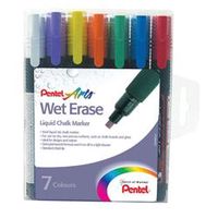 pentel liquid chalk marker chisel tip assorted pack of 7 smw267