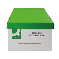 q-connect business storage box 335x400x250mm green and white 10 pack