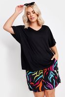 yours pantalones cortos estampado cebra arcoiris estilo paperbag mujer curvy y tallas grandes yours