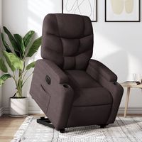 vidaxl sillon electrico reclinable elevable de tela marron oscuro