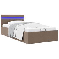 vidaxl cama canape hidraulica almacenaje sin colchon taupe 100x200cm