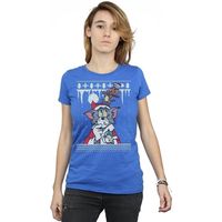 dessins animes camiseta manga larga christmas fair isle para mujer