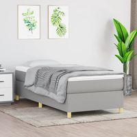 vidaxl estructura de cama sin colchon tela gris claro 90x190 cm